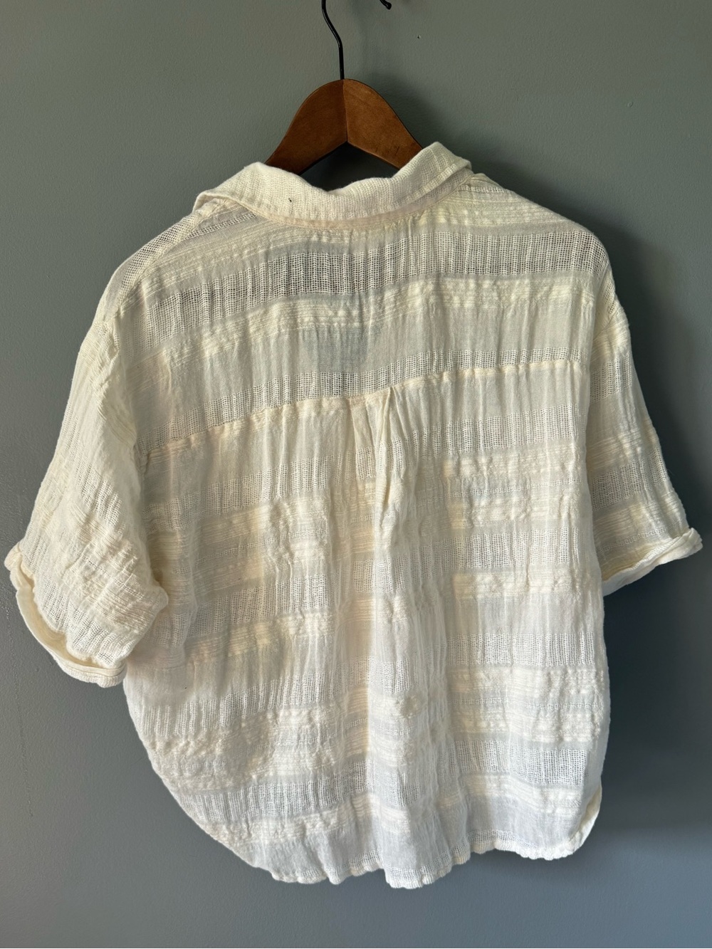 Taelynn button down crochet lace pocket gauze - Picture 2 of 7